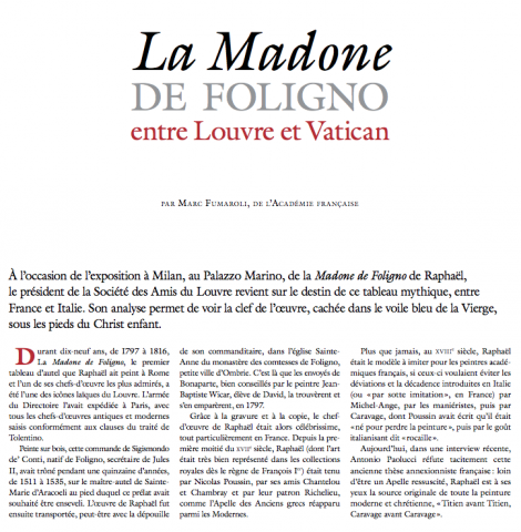 La Madone de Foligno, entre Louvre et Vatican