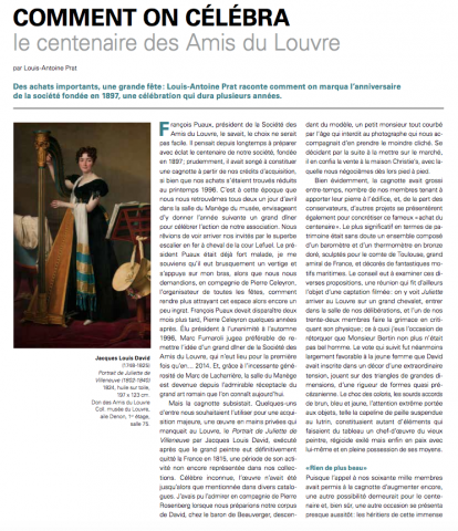 Comment on célébra le centenaire des Amis du Louvre