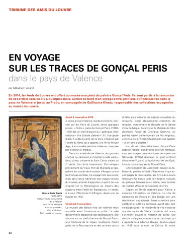 En voyage sur les traçes de Gonçal Peris dans le pays de Valence