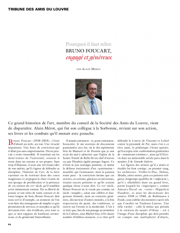 Pourquoi il faut relire Bruno Foucart, engagé et généreux