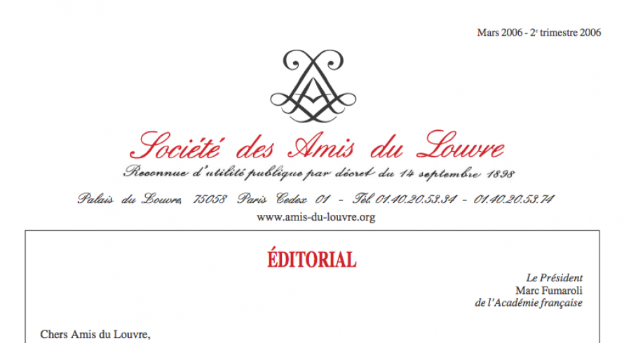 Bulletin trimestriel des Amis du Louvre du 2ème trimestre 2006