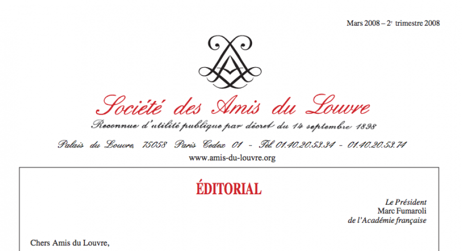 Bulletin trimestriel des Amis du Louvre du 2ème trimestre 2008