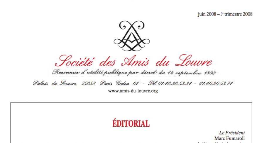 Bulletin trimestriel des Amis du Louvre du 3ème trimestre 2008