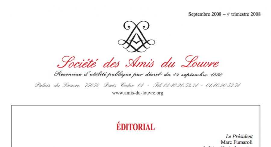 Bulletin trimestriel des Amis du Louvre du 4ème trimestre 2008