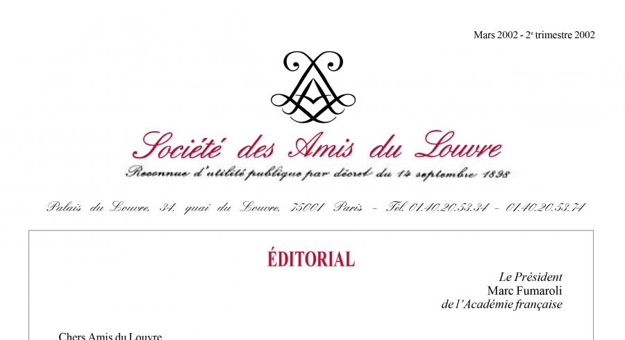 Bulletin trimestriel des Amis du Louvre du 2ème trimestre 2002