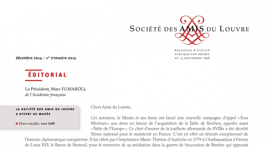 Bulletin trimestriel des Amis du Louvre du 1er trimestre 2015