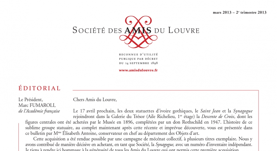Bulletin trimestriel des Amis du Louvre du 2ème trimestre 2013