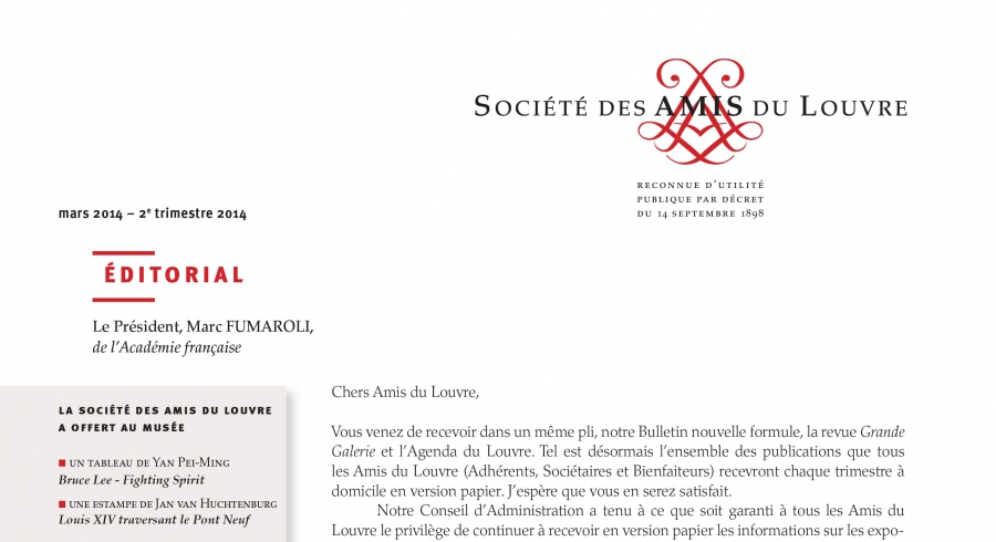 Bulletin trimestriel des Amis du Louvre du 2ème trimestre 2014