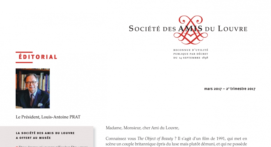 Bulletin trimestriel des Amis du Louvre du 2ème trimestre 2017