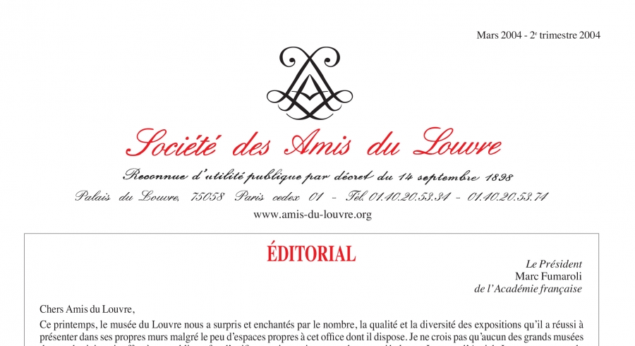 Bulletin trimestriel des Amis du Louvre du 2ème trimestre 2004