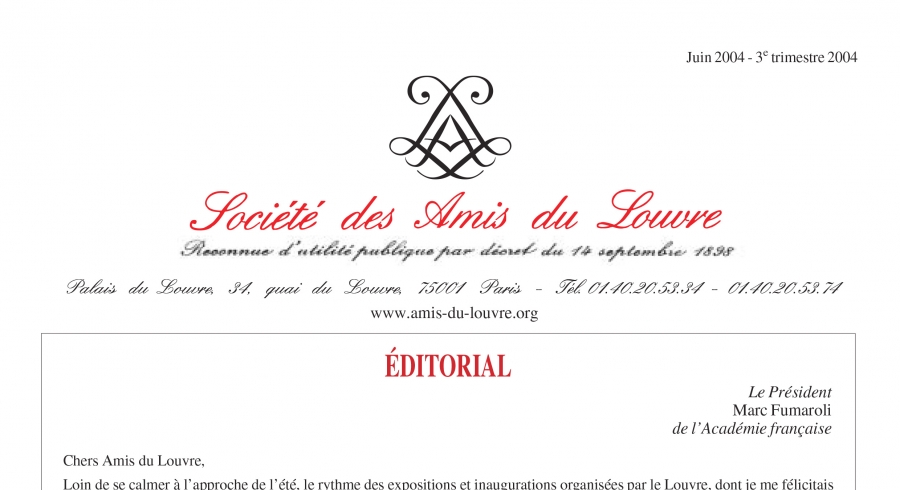 Bulletin trimestriel des Amis du Louvre du 3ème trimestre 2004