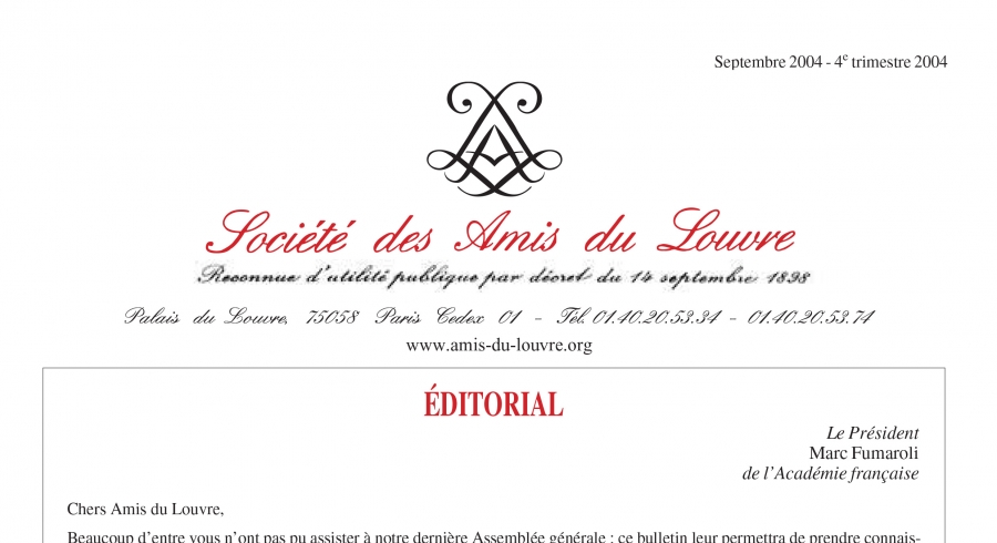 Bulletin trimestriel des Amis du Louvre du 4ème trimestre 2004
