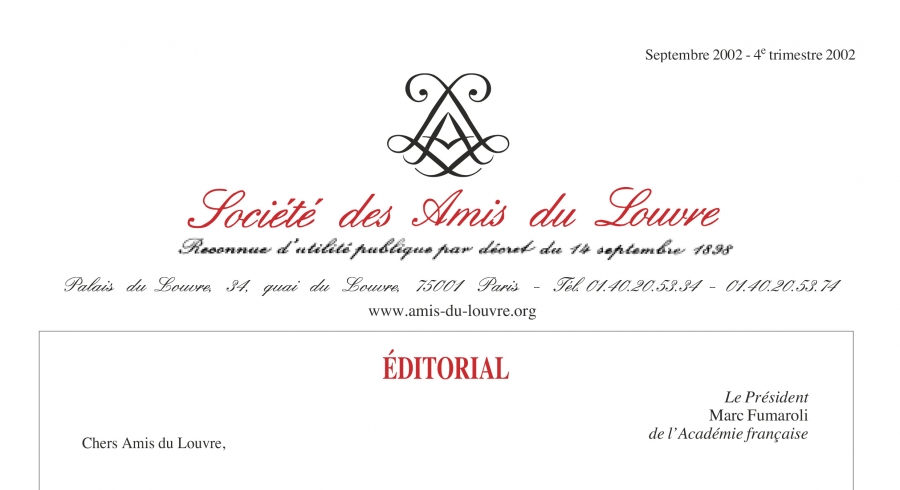 Bulletin trimestriel des Amis du Louvre du 4ème trimestre 2002