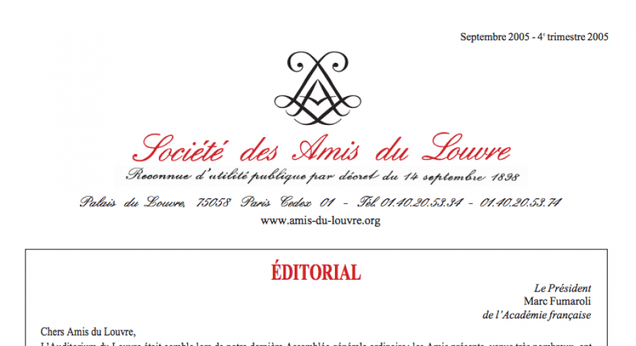 Bulletin trimestriel des Amis du Louvre du 4ème trimestre 2005