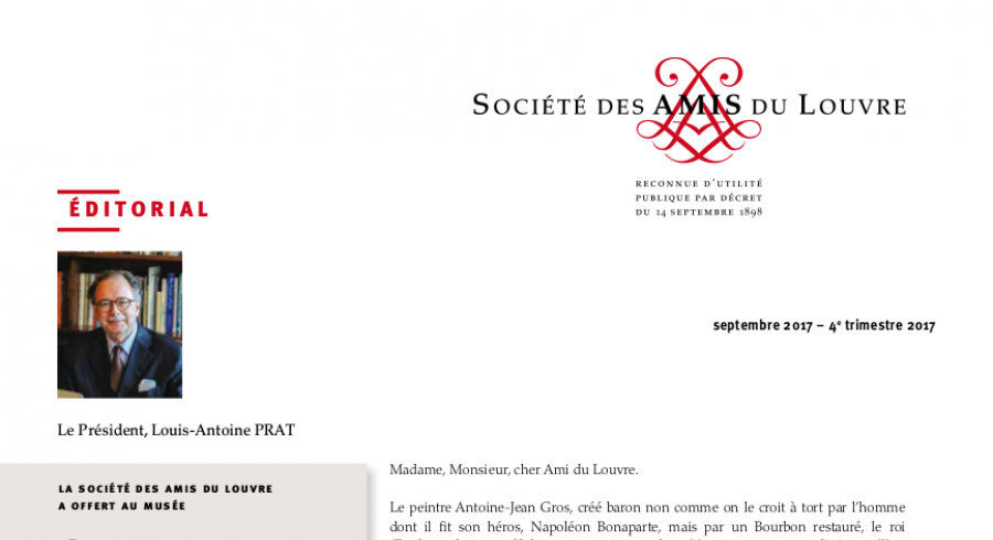 Bulletin trimestriel des Amis du Louvre du 4ème trimestre 2017