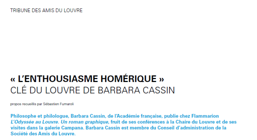ENTRETIEN AVEC BARBARA CASSIN