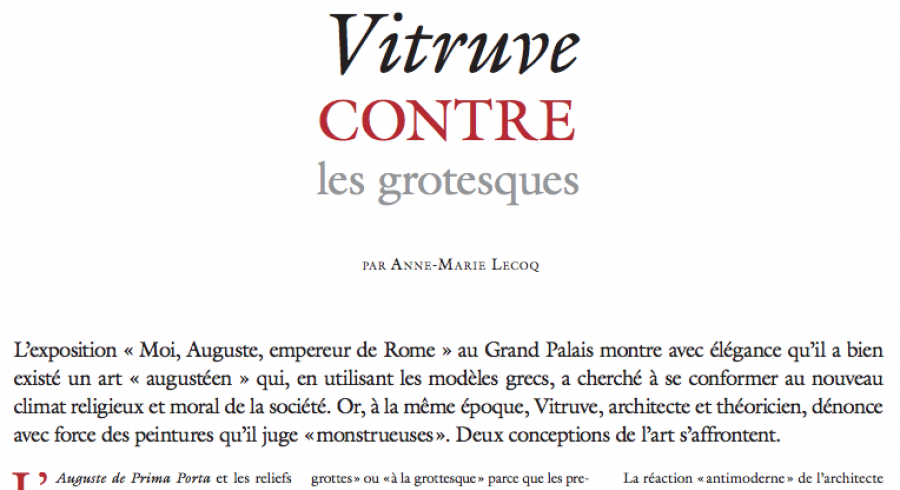 Vitruve contre les grotesques