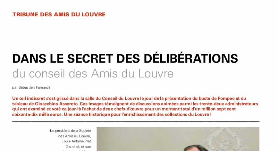 Dans le secret des délibérations du conseil des Amis du Louvre