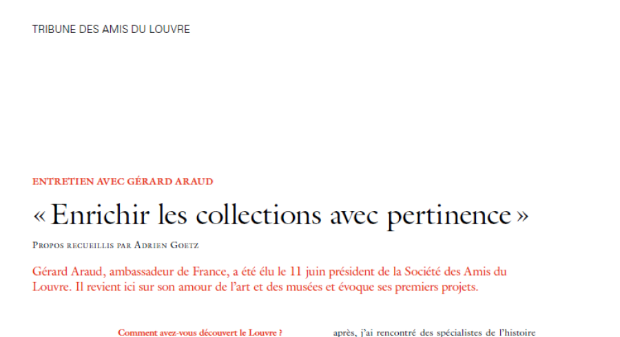 ENTRETIEN AVEC GÉRARD ARAUD