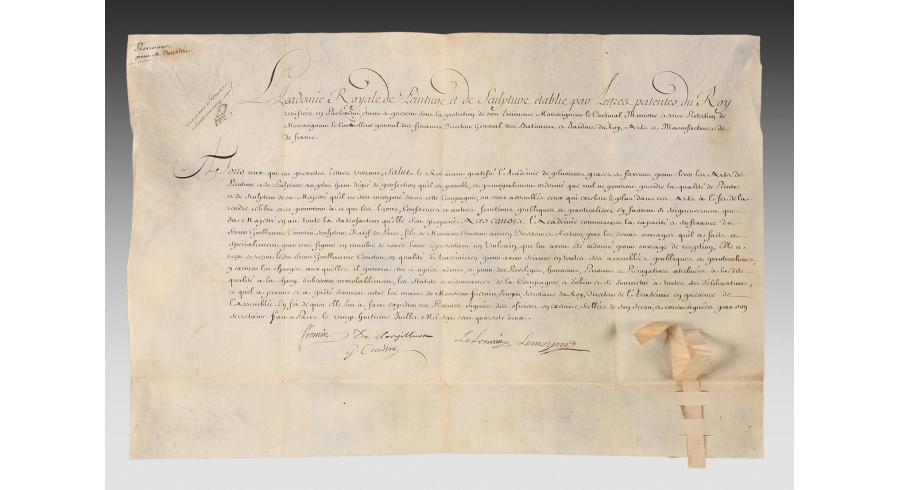SIX DOCUMENTS SUR VÉLIN DE L'ACADEMIE ROYALE