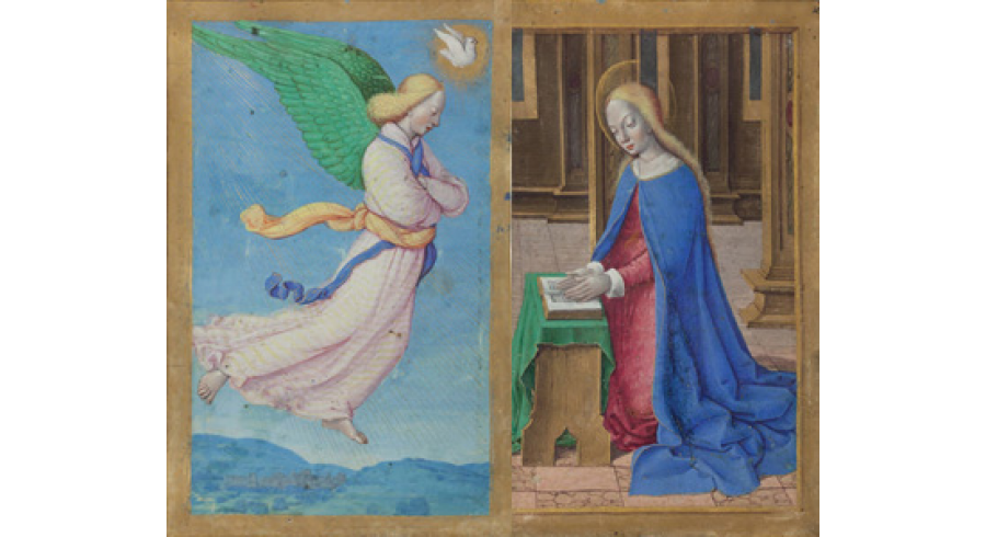 Deux feuillets d'un livre d'Heures
