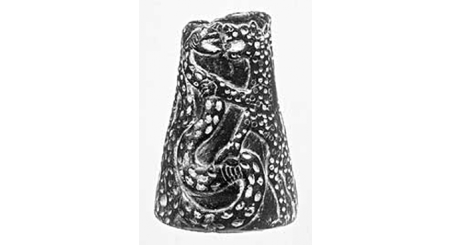 Vase orné d'un combat de fauves et de serpents